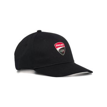 Cappellino nero con badge gommato Ducati Corse, Brand, SKU a732000136, Immagine 0